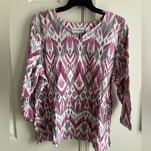 Alfred Dunner Floral Ikat Shirt XL